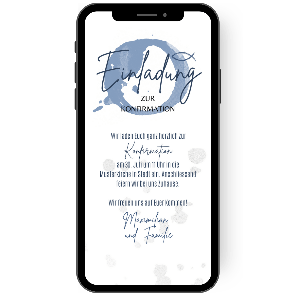 Invitation card for confirmation paperless as an eCard eCARDILLY