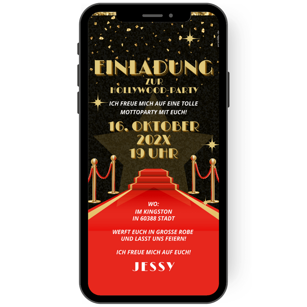 Einladung zur Hollywood Party Oscar Nacht Einladung zum Galaabend
