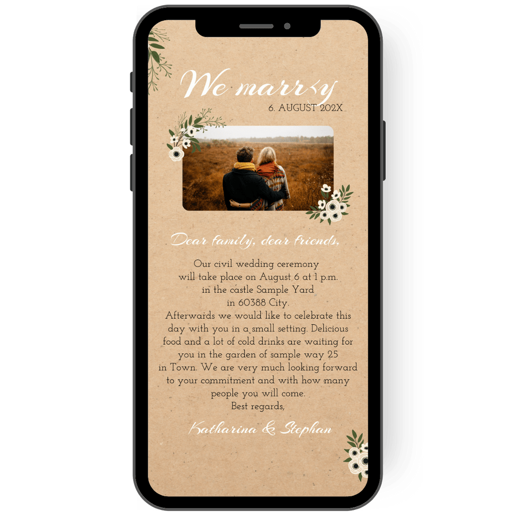 Great invitation card with a kraft paper look that you can send quickly and beautifully as an eCard.