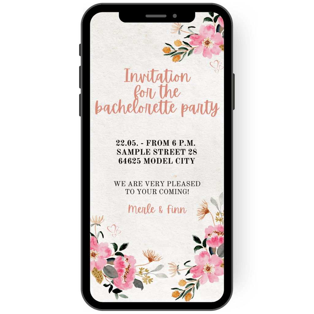 Wedding anniversary invitation card in delicate pastel colors and flowers in pink rose Watercolor