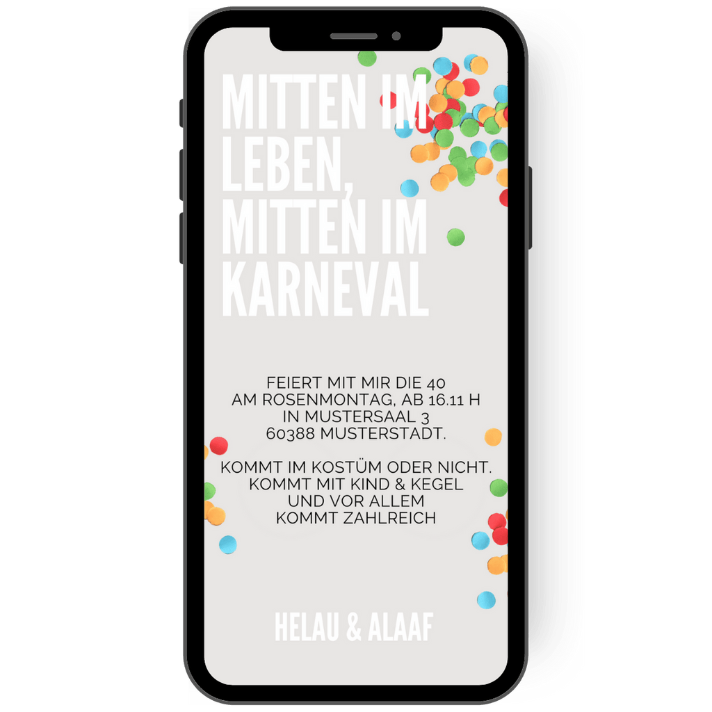 Ein Kalenderblatt mit eingekreistem Datum, drumherum buntes Konfetti: Es gibt einen Grund zu feiern - mit dieser Einladung ist das Datum klar. Save the date