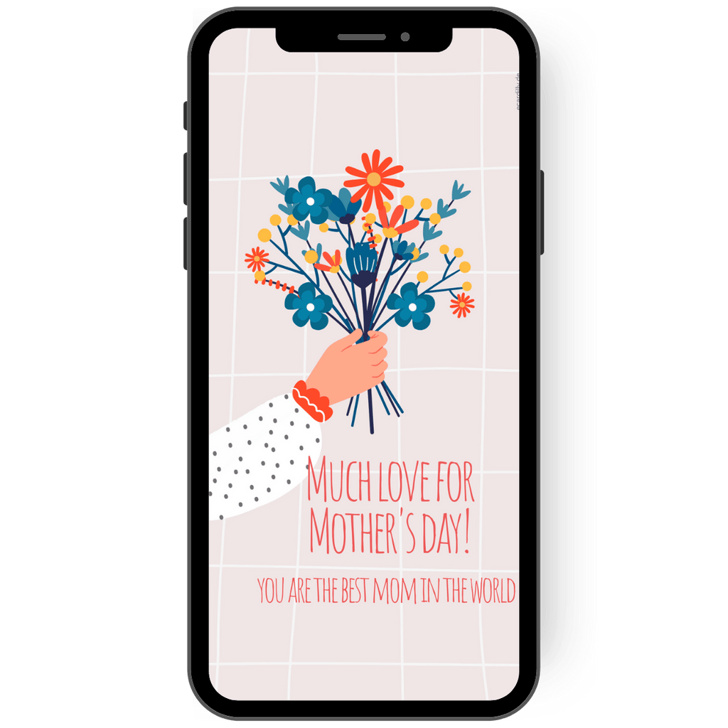 Digital Mother's Day card with bouquet of flowers and personal words colorful flowers digital card