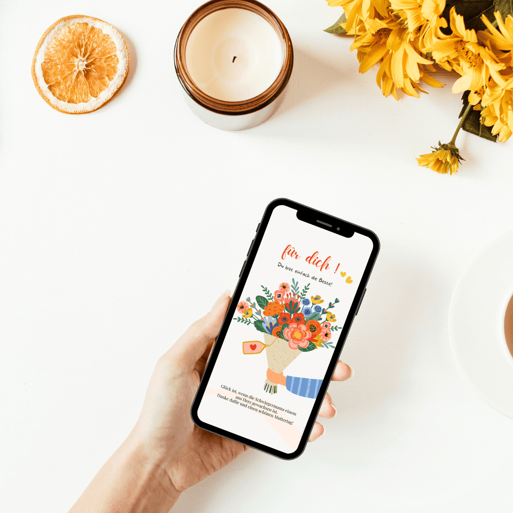 Toller digitaler Blumenstrauß zum Muttertag bunte Blumen