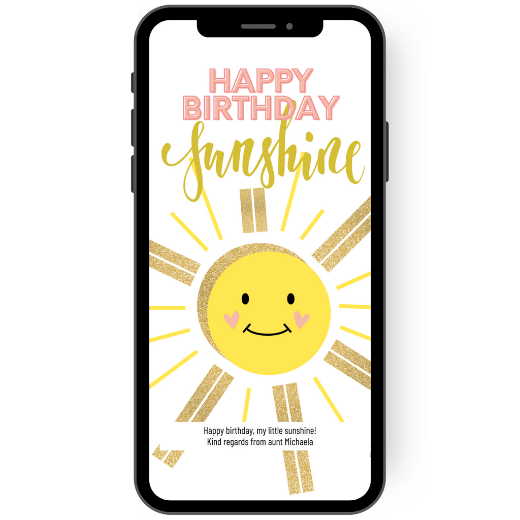 digital greeting card sun sunshine birthday paperless en