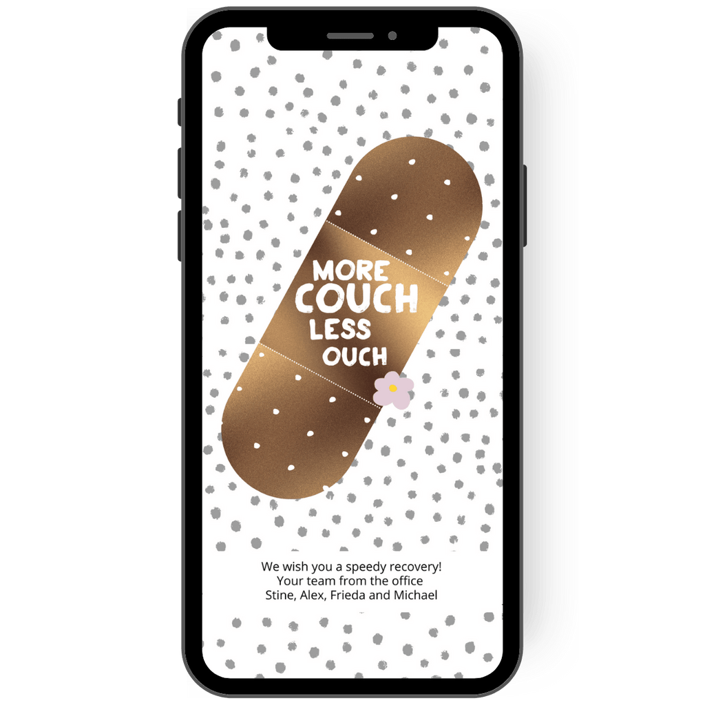 Get well soon eCard with gold plaster and a get well soon wish