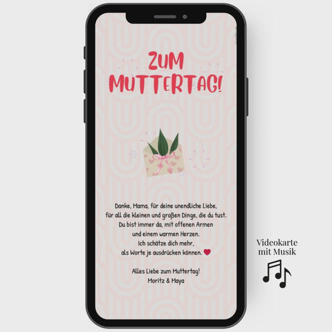 Animierte Muttertagskarte mit Blumenbrief und Musik