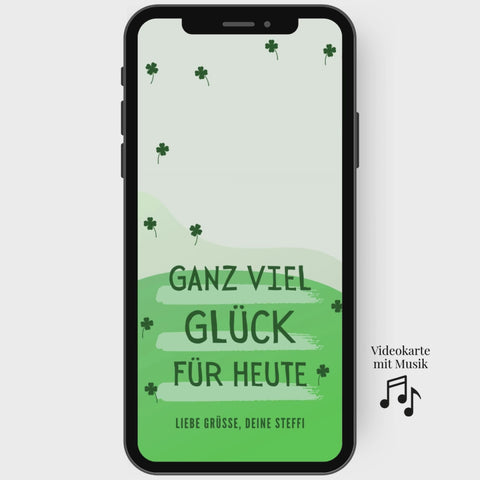 Tolle digitale Videokarte mit Gluecksmonster und ganz viel Glueck