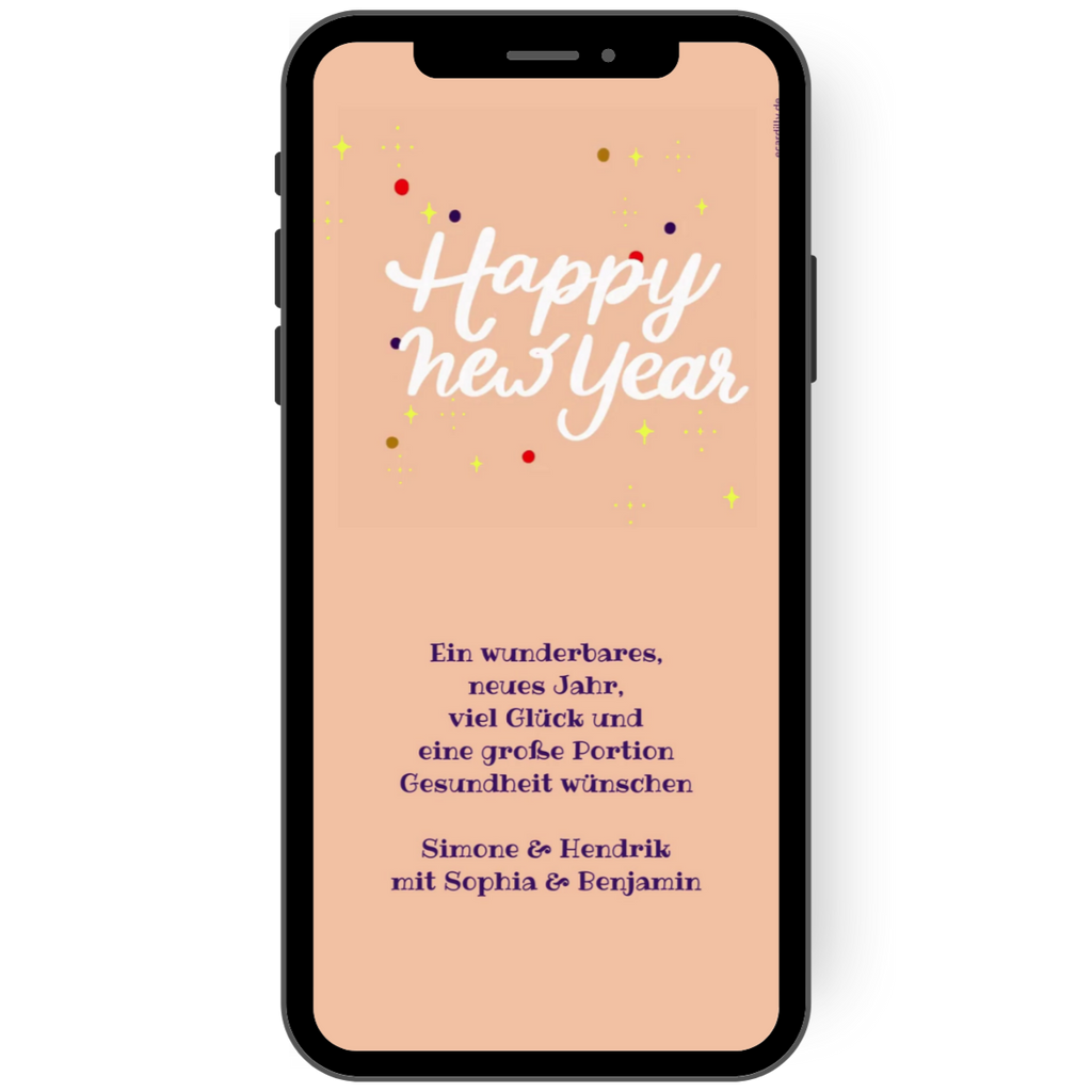 Tolle Silvesterkarte mit buntem Feuerwerk