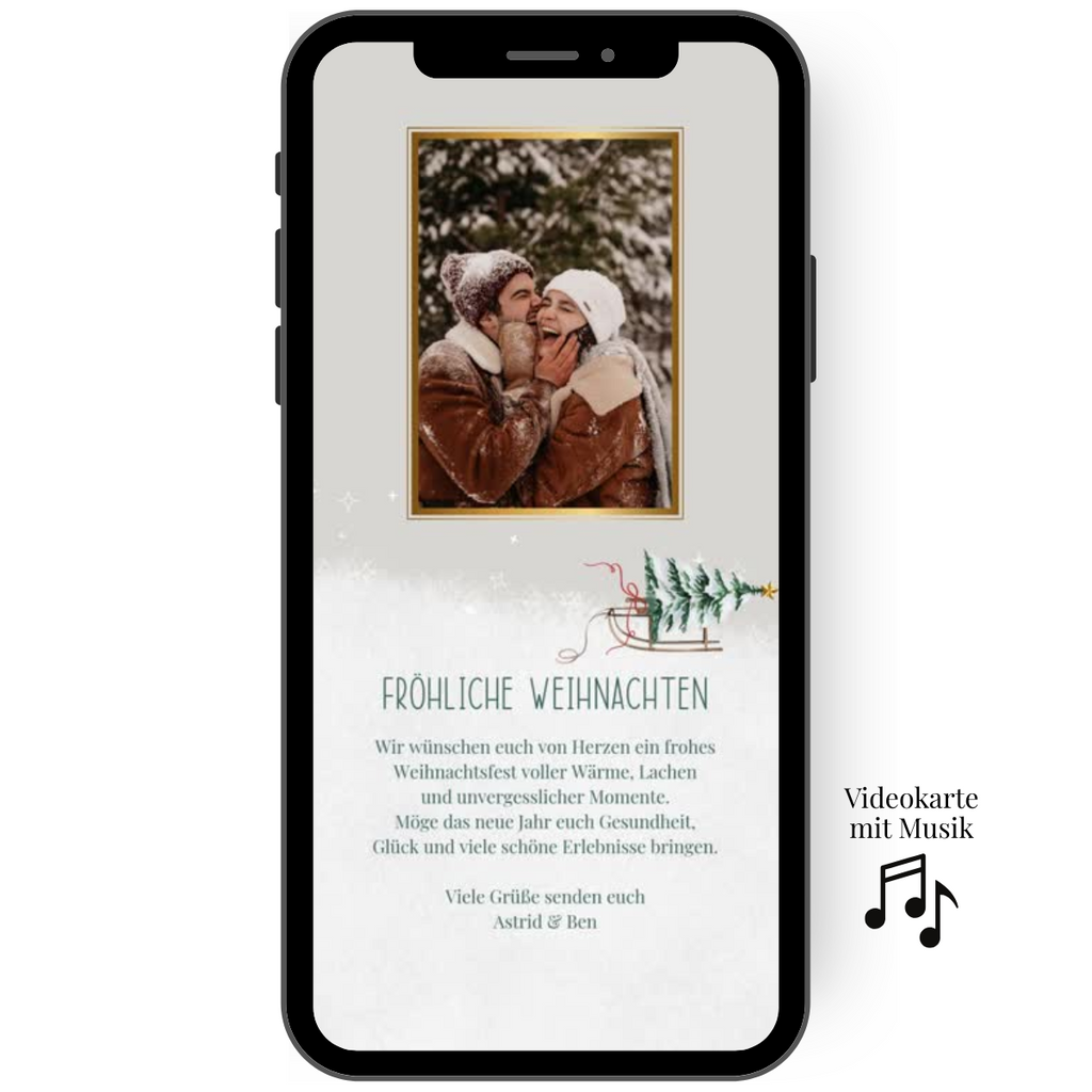 Wunderschöne Video Weihnachtsgrüße mit Musik und Foto modernen Design