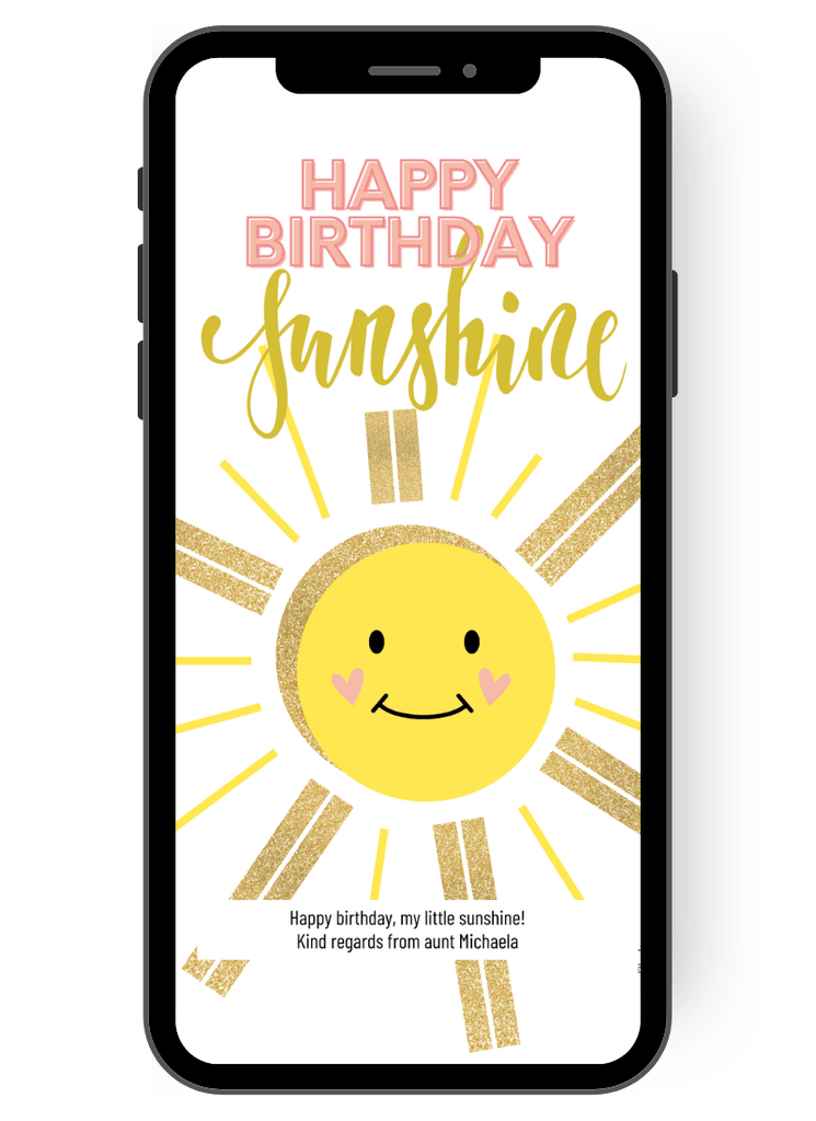 digital greeting card sun sunshine birthday paperless en