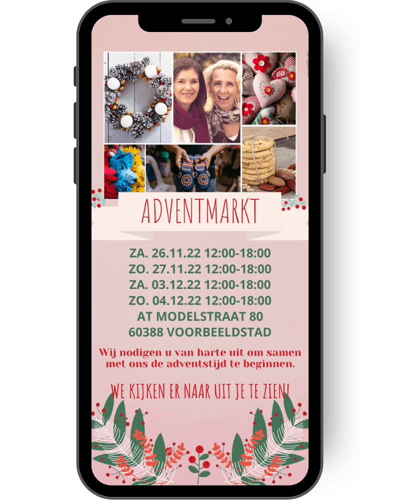 advent - ambachtelijke markt - bedrijf - rommelmarkt - flyer - kerst - kerstflyer - kerstfeest - kerstkaart - kerstmarkt - kerstpost - winterfeest nl