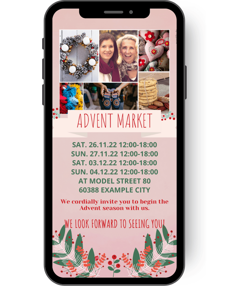 advent - craft market - business - flea market - flyer - christmas - christmas flyer - christmas party - christmas card - christmas market - christmas post - winter party en