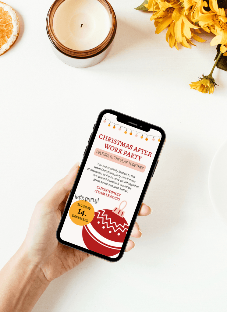 digital invitation to the company Christmas party - invite all employees quickly and easily - WhatsApp - email - Christmas - eCard en