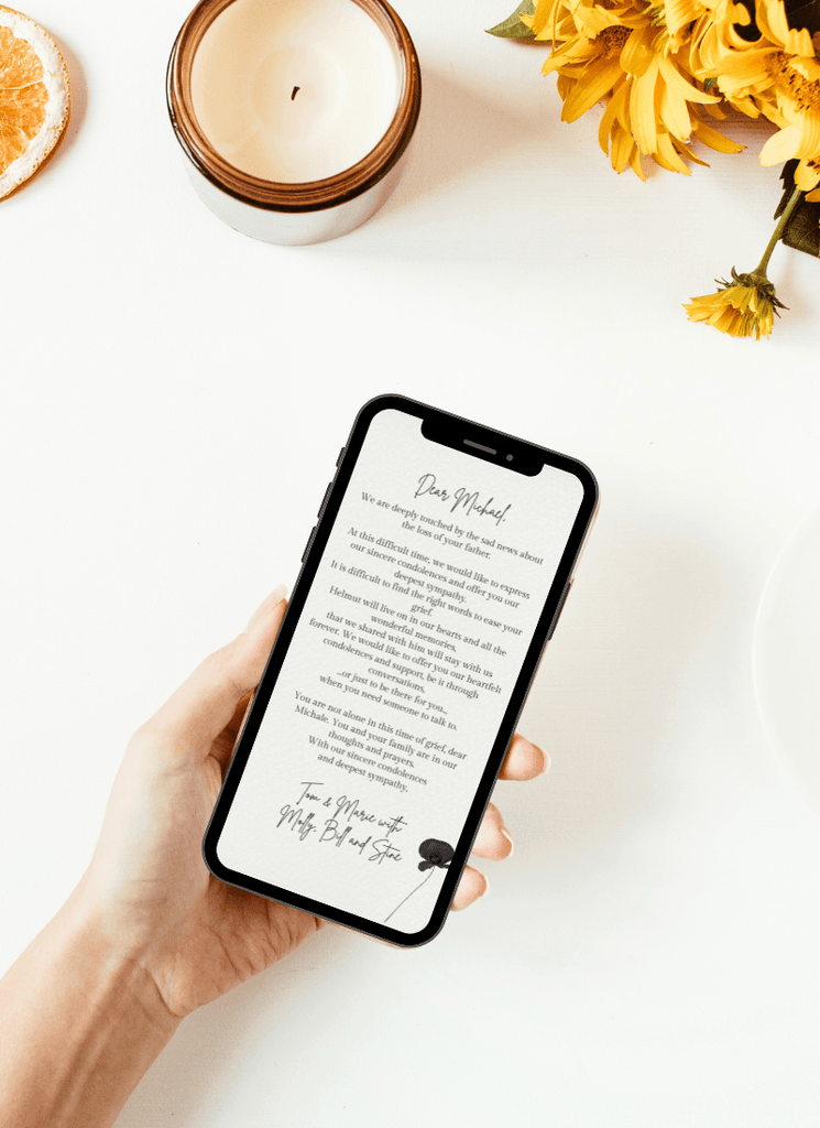 digital condolence card with own text - condolence card - funeral card - eCard - digital en