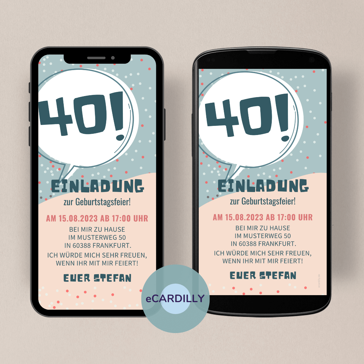 eCard als digitale Einladung zum Geburtstag - Sofort als Download