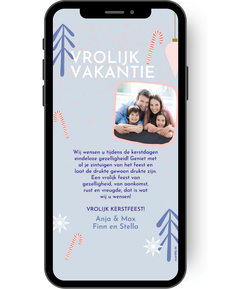 sering - vrolijk kerstfeest - paars - met foto - modern - pastel - seizoensgebonden - kerstmis - kerstkaart - kerstpost nl